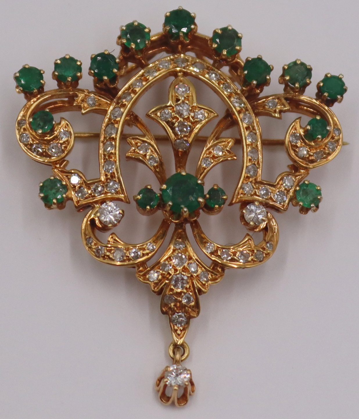 JEWELRY 14KT GOLD EMERALD AND 3bb004