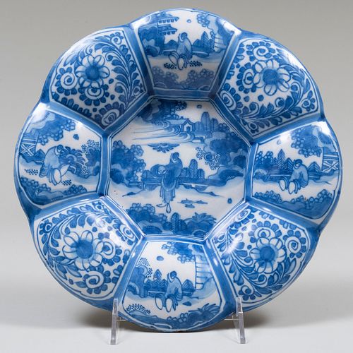 DELFT BLUE AND WHITE LOBED DISHUnmarked 13 3bb0a5