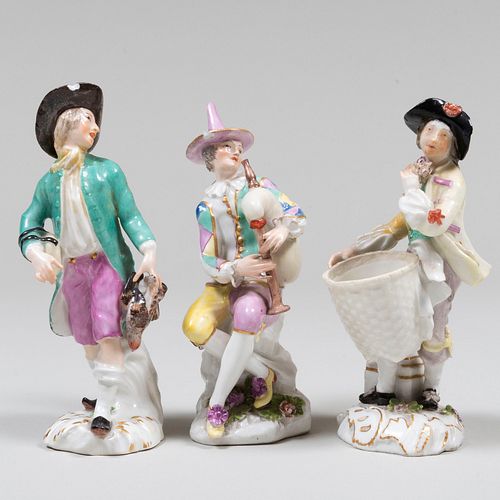 THREE CONTINENTAL PORCELAIN FIGURESBlue