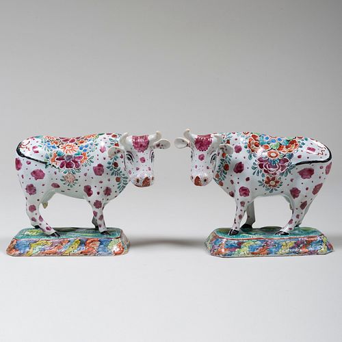 PAIR OF POLYCHROMED DELFT STYLE