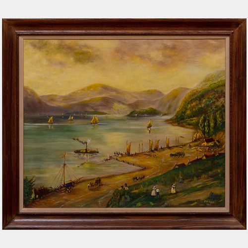 A H ODELL RIVER LANDSCAPEOil 3bb127