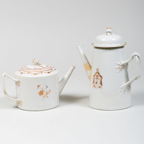 CHINESE EXPORT GIL DECORATED TEAPOT