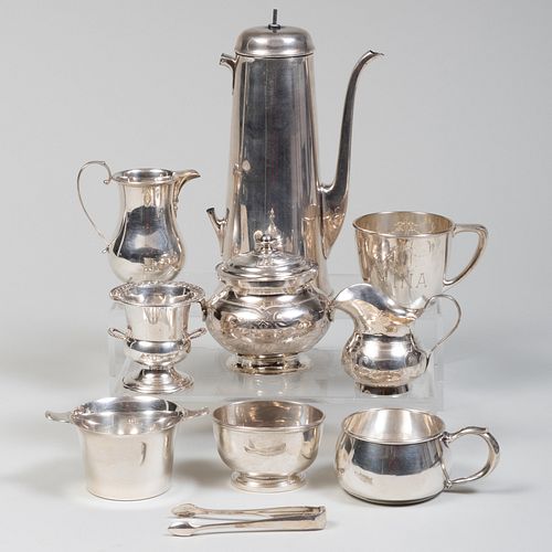 GROUP OF SILVER TEA AND COFFEE WARESComprising:

A