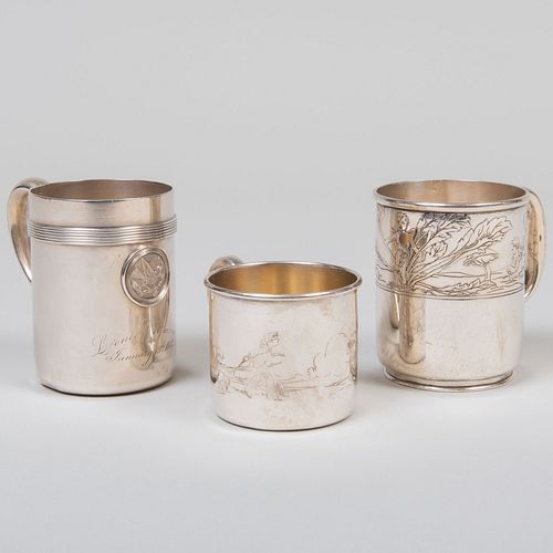 SET OF THREE SILVER CHILDS' MUGSComprising:

Each