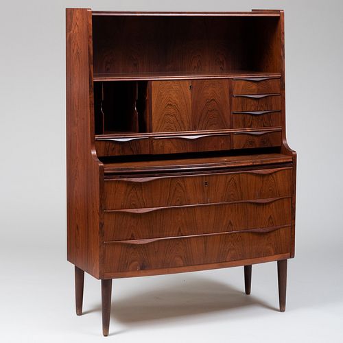 DANISH ROSEWOOD SECRETARY BOOKCASE,