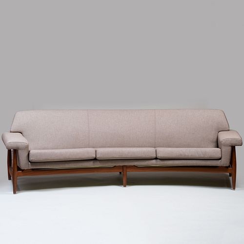 DANISH LINEN UPHOLSTERED TEAK SOFA30