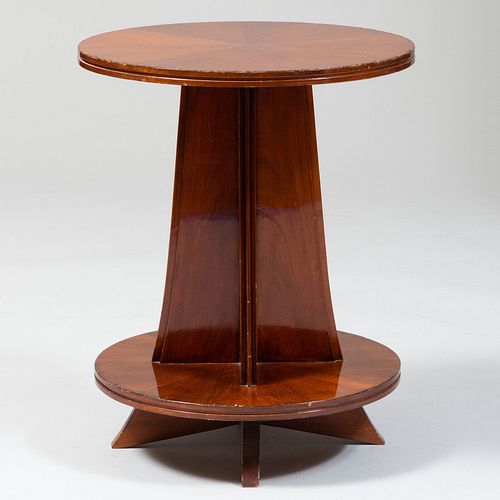 ART DECO STYLE MAHOGANY CIRCULAR