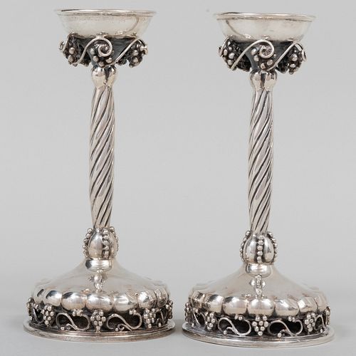 PAIR OF JENSEN STYLE MEXICAN SILVER 3bb27a