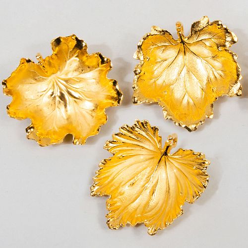 THREE BUCCELLATI SILVER GILT LEAF 3bb284