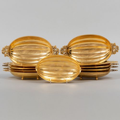 SET OF TEN TIFFANY & CO. SILVER-GILT