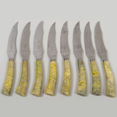 SET OF EIGHT ASPREY HARD STONE