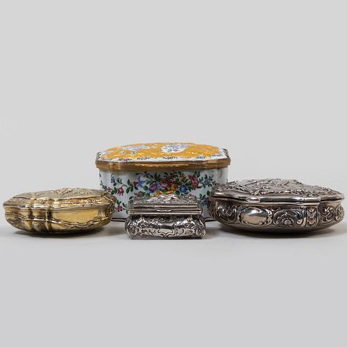 THREE CONTINENTAL SILVER SNUFF