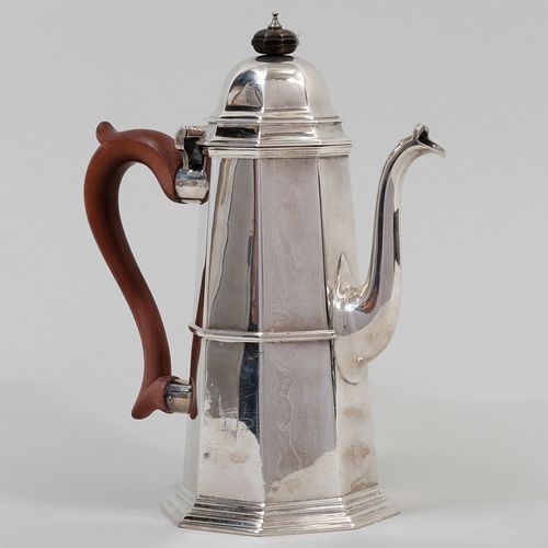 ENGLISH SILVER COFFEE POT WITH