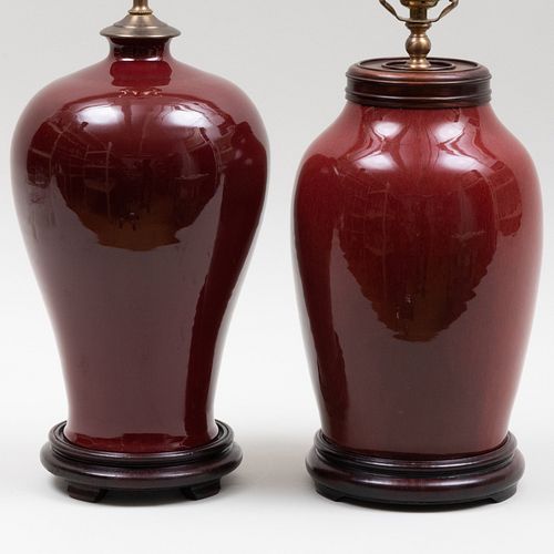 TWO CHINESE COPPER RED GLAZED VASES 3bb31c