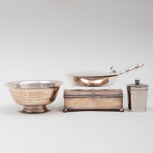 GROUP OF SILVER AND SILVER PLATE