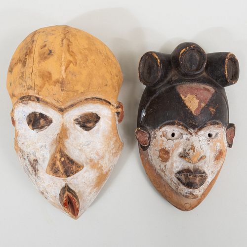 TWO AFRICAN PAINTED MASKS10 1 4 3bb36a