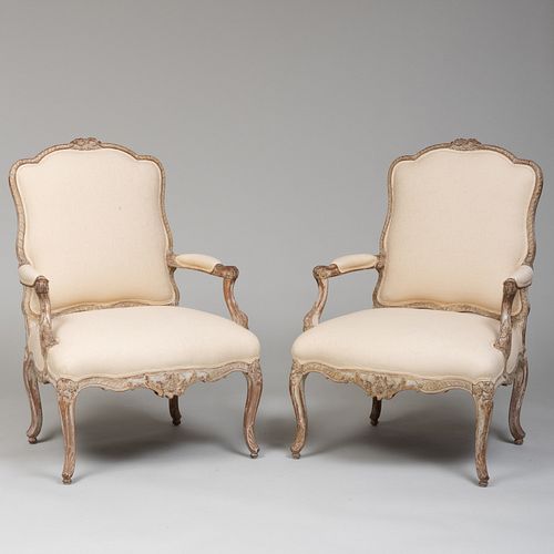 PAIR OF LARGE LOUIS XV STYLE PAINTED