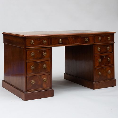 GEORGE III STYLE MAHOGANY DOUBLE PEDESTAL