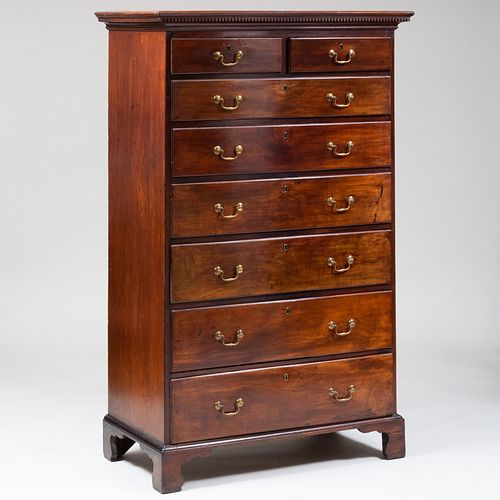 GEORGE III MAHOGANY TALL CHEST