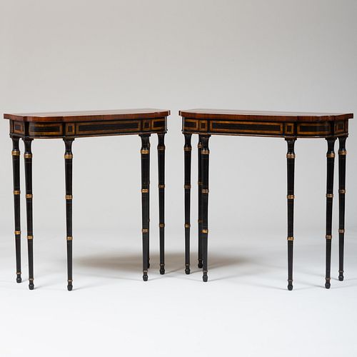 PAIR OF REGENCY INLAID ROSEWOOD