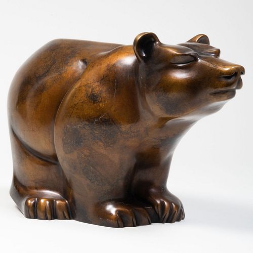 BURT BRENT (B. 1939): POLAR BEARBronze,