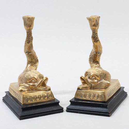 PAIR OF NEOCLASSICAL STYLE BRASS