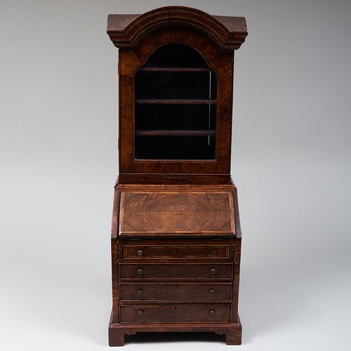 MINIATURE GEORGE II WALNUT SLANT-FRONT