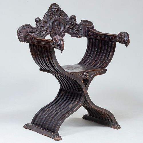 ITALIAN CARVED AND STAINED WOOD