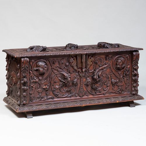 ITALIAN BAROQUE STYLE CARVED STAINED