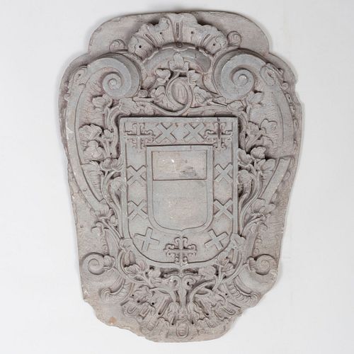 EUROPEAN CARVED STONE COAT OF ARMS27