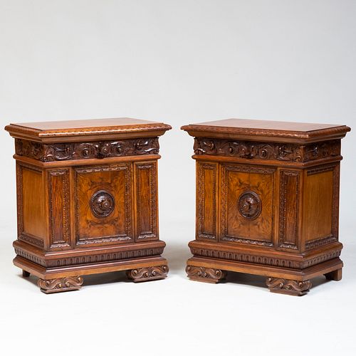 PAIR OF RENAISSANCE STYLE WALNUT