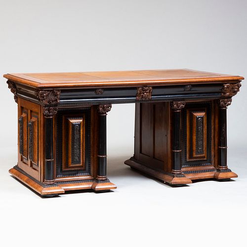 DUTCH BAROQUE STYLE WALNUT AND EBONIZED