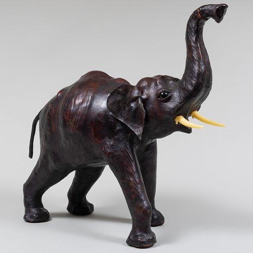 LEATHER FIGURE OF AN ELEPHANTUnmarked  3bb515