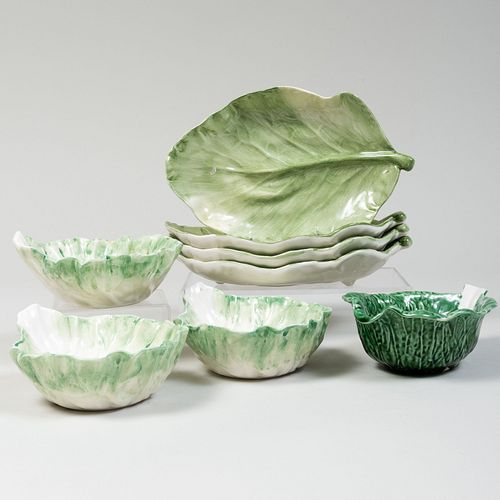 GROUP OF PORCELAIN LETTUCE WAREComprising A 3bb563