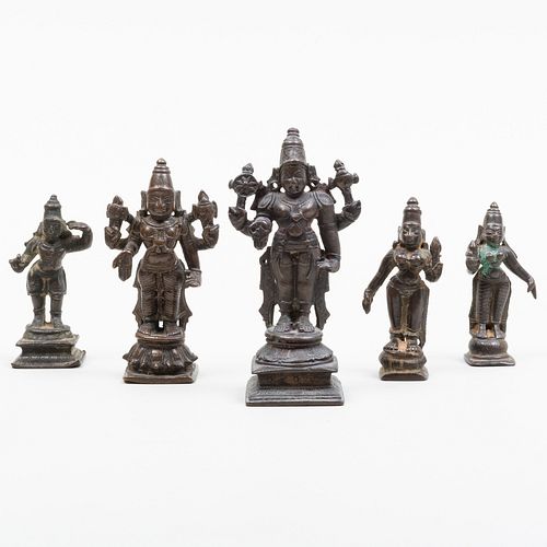 GROUP OF FIVE MINIATURE INDIAN 3bb5ce