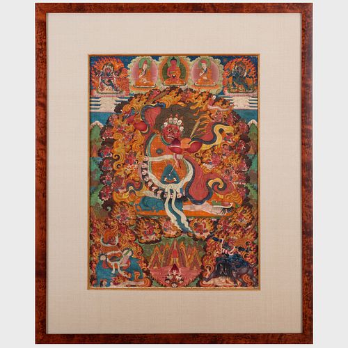 THANGKA OF MAHAKALA SURROUNDED 3bb5e3