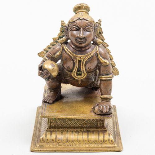 INDIAN BRONZE FIGURE OF BABY KRISHNAUnmarked Together 3bb5de