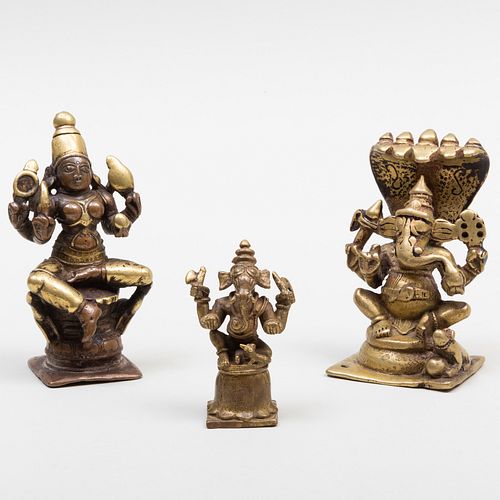 THREE INDIAN BRASS FIGURES OF DIETIESUnmarked Comprising Two 3bb600