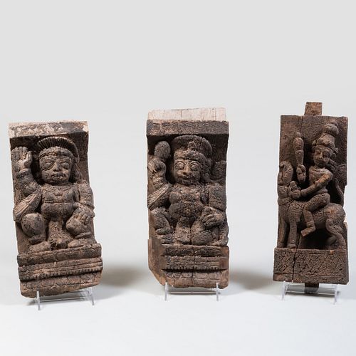 THREE SOUTH INDIAN CARVINGS FROM