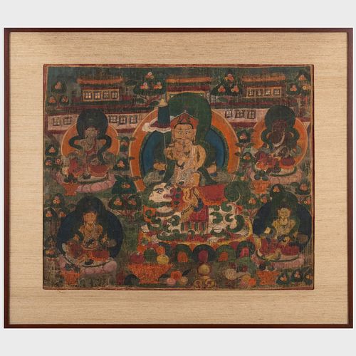 INDIAN THANGKA OF MANJSURI ON A 3bb60f