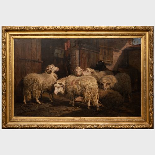 AUGUST SCHENK 1828 1901 SHEEP 3bb665