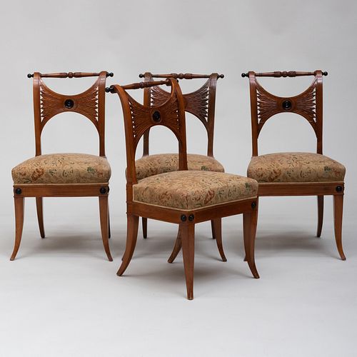 SET OF FOUR BIEDERMEIER CARVED 3bb66d