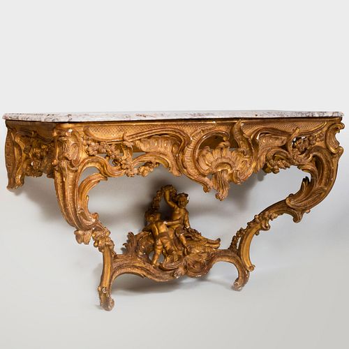 LARGE LOUIS XV GILTWOOD CONSOLE35 3bb678