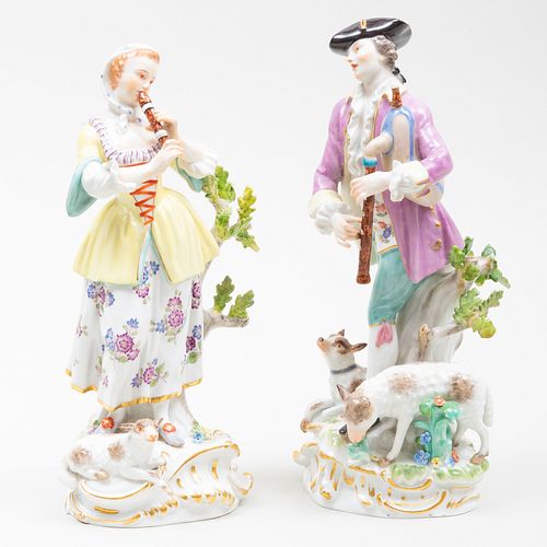 MEISSEN PORCELAIN FIGURES OF A SHEPHERD