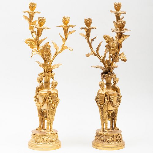 PAIR OF LOUIS XVI STYLE GILT BRONZE 3bb687