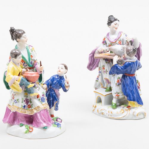 TWO MEISSEN PORCELAIN CHINOISERIE 3bb695
