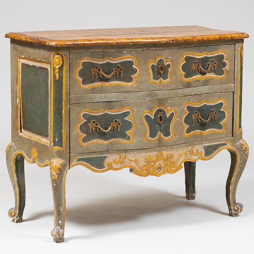 ITALIAN ROCOCO STYLE PAINTED COMMODE 3bb6b9