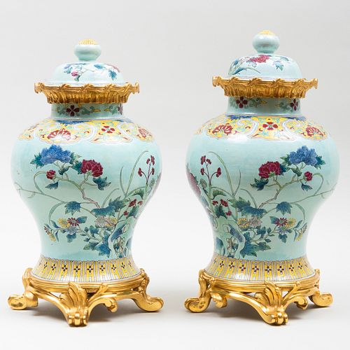 PAIR OF GILT-METAL-MOUNTED CHINESE