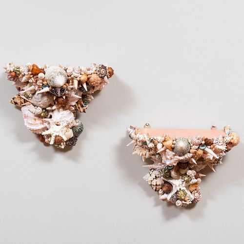 PAIR OF SHELL ENCRUSTED WALL BRACKETS10