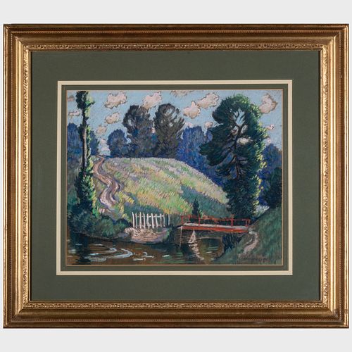 NORMAN LLOYD 1894 1983 CREEKSIDEColored 3bb762